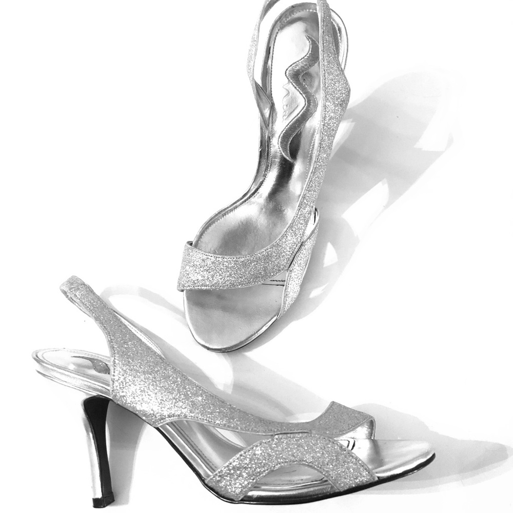 Nina Silver Glitter Dressy Heels